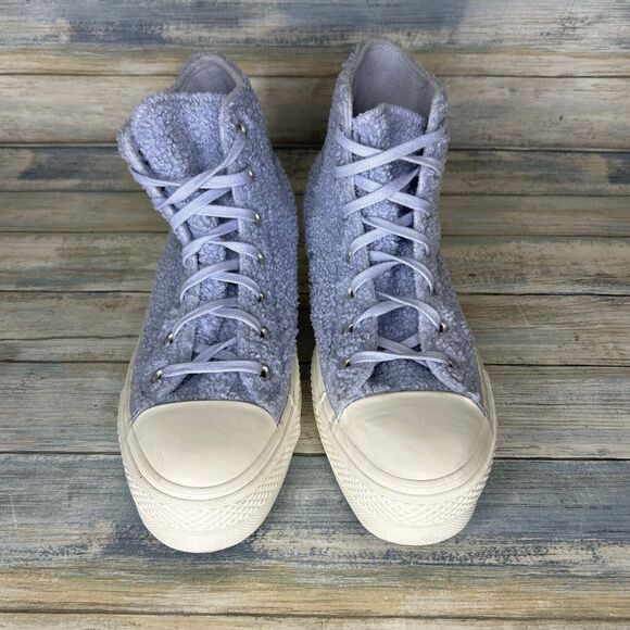 Converse Sherpa Platform Size 9 Chuck Taylor All Star High Cozy Womens Ghost‎ - Picture 3 of 10